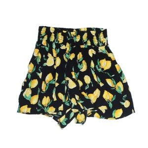 Victoria's Secret PINK Black Lemon Print Smocked Shorts
